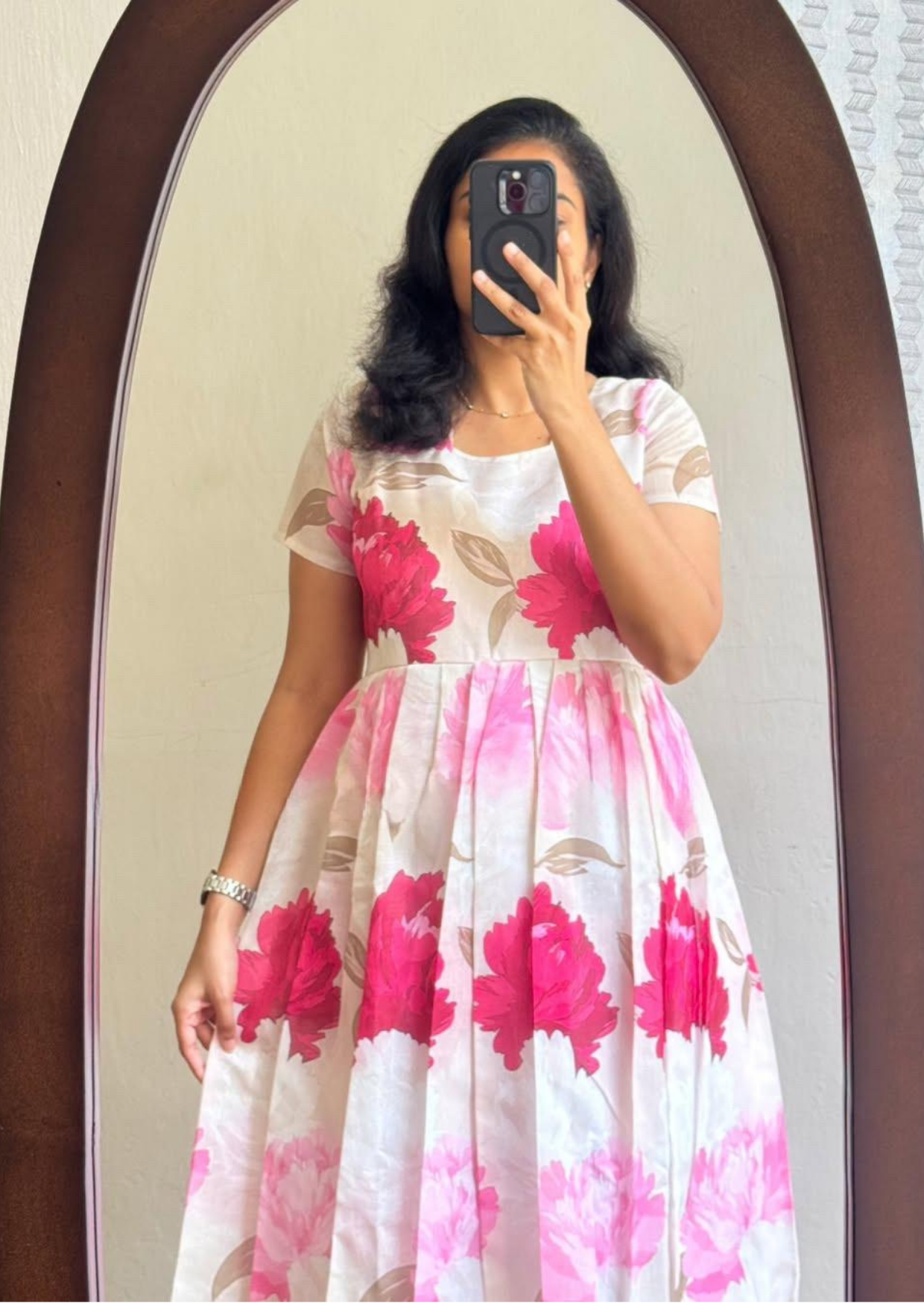 Gulabi Pushpanjali Soft Cotton Dress